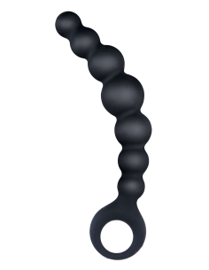 NMC 7 INCH RIBBED SILICONE ANAL BEADS BLACK 2